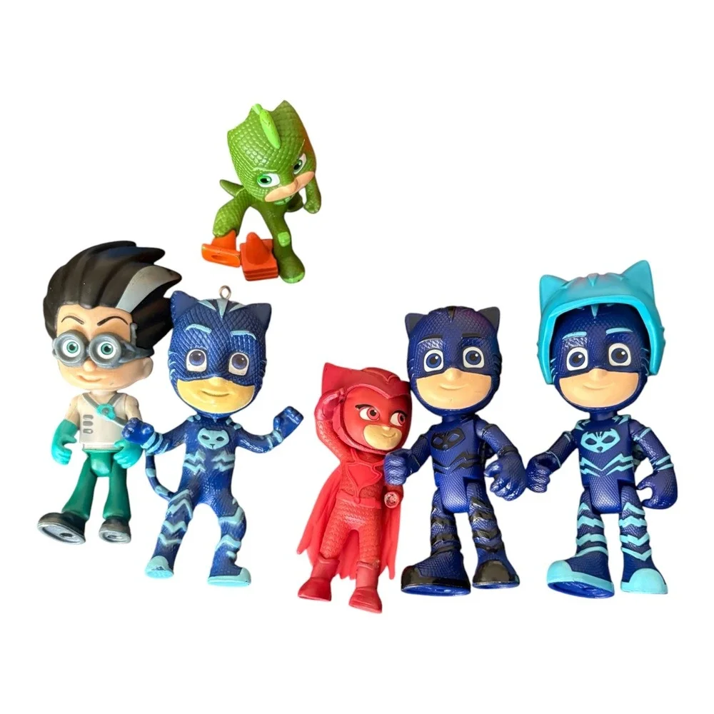PJ Masks Toy Lot 5 Figures 5 Vehicles Catboy Owlette Gekko Romeo Disney Junior